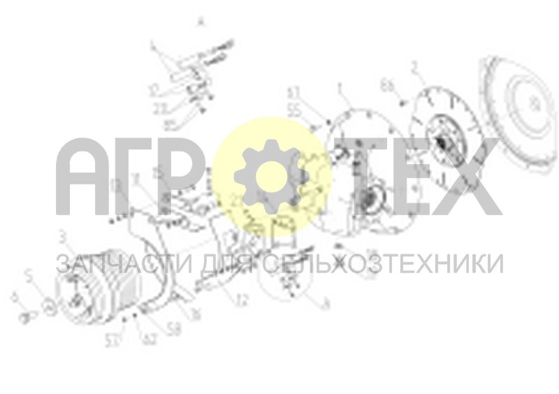 Редуктор отбора мощности (ACROS-550.05.07.000Ф) (№55 на схеме)